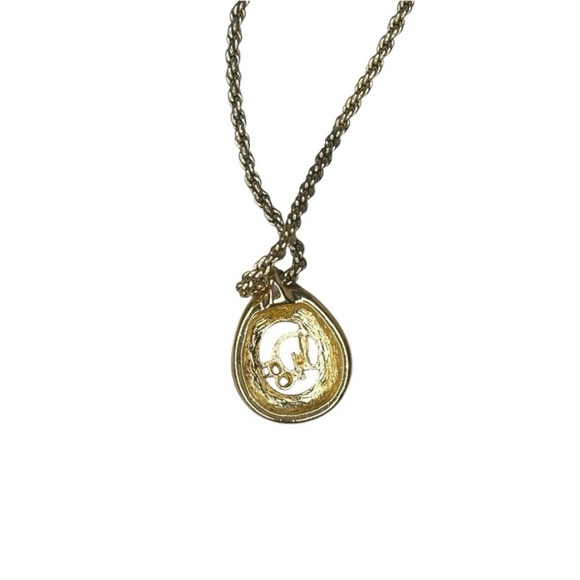 Authentic - Christian Dior Vintage Crystal Teardrop Pendant Necklace - Picture 4 of 5